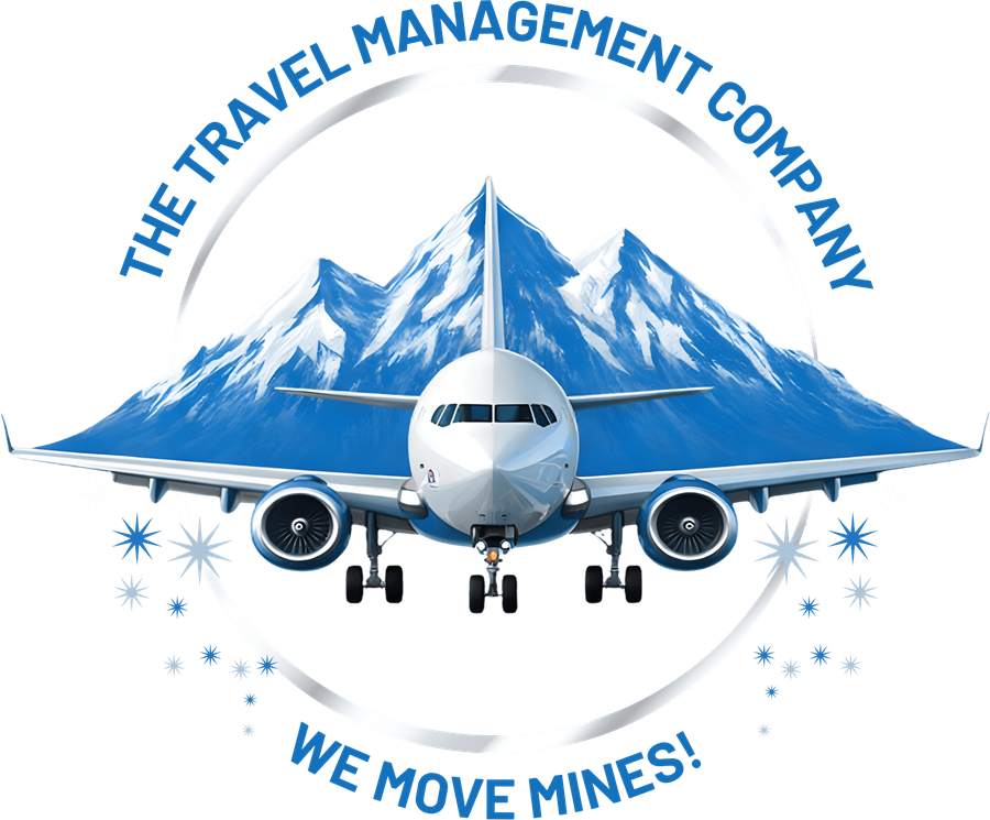The Travel Management Company — We Move Mines! Logo